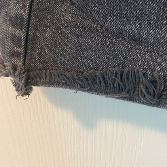 Free People Distressed Black Raw Hem Denim Shorts - Picture 6 of 6